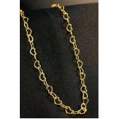 Choker com Coração Vazado Pequeno Interligado Banhado em Ouro 18k