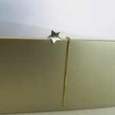 Brinco de Fio Com Estrela Banhado em Ouro 18k