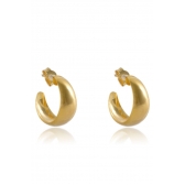 Brinco Argolinha Grossa Lisa Banhado em Ouro 18k
