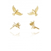 Brinco Duo com Brincos Religiosos Banhado em Ouro 18k