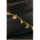 Tornozeleira de Conchas e Zircônias Banhado em Ouro 18k