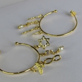 Brinco Argola Médio com Pingente Esotéricos Banhado em Ouro 18k