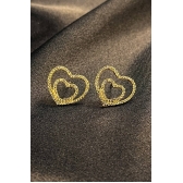 Brinco de Coração Dourado Pequeno Banhado em Ouro 18k