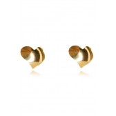 Brinco Coração Oval Banhado em Ouro 18k