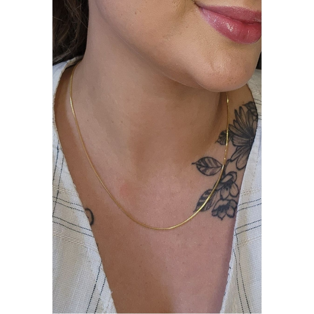 Corrente Veneziana 45cm Banhado em Ouro 18k