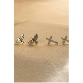 Duo de Cruz e Espírito Santo Banhado em Ouro 18k