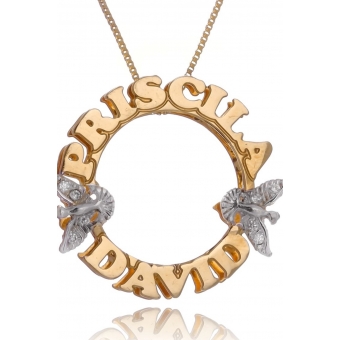 Colar Personalizado Mandala Nome e Espirito Santo com Zircônia