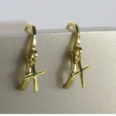 Brinco Argolinha com Cruz Banhado em Ouro 18k