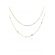 Colar Duplo Corrente lisa Corrente Trabalhada Banhado em Ouro 18k