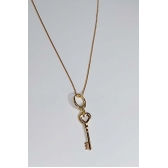 Colar com Pingente de Chave com Argolinha Banhado em Ouro 18k