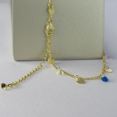 Pulseira de Zircônias Coloridas Banhado a Ouro 18k
