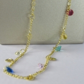 Pulseira de Zircônias Coloridas Banhado a Ouro 18k