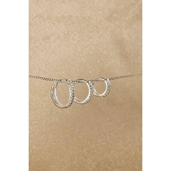 Trio de Argolinha com Zircônia em Prata 925