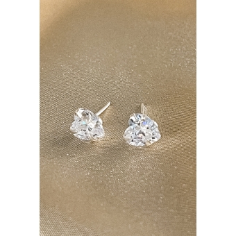 Brinco de Coração Grande com Zircônia em Prata 925