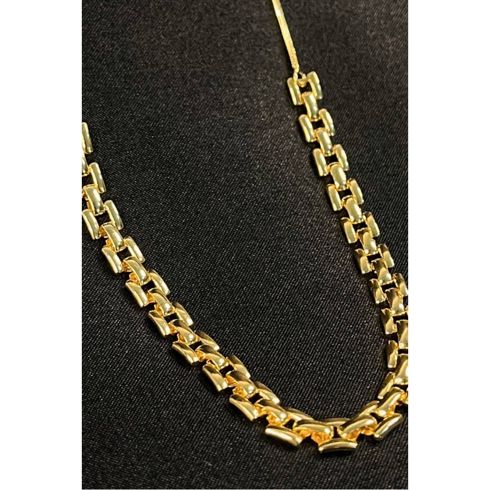 Colar Corrente de Relógio Banhado em Ouro 18k