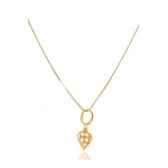 Colar com Pingente Argolinha de Coração Banhado em Ouro 18k