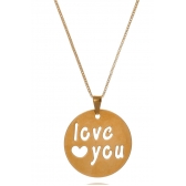 Colar Personalizado Circular Chapado Escrito Frase Vazada Folheado em Ouro 18K