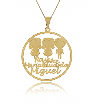 Colar Personalizado de Filhos Com Nomes Vazados