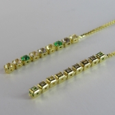 Brinco Fio de Corrente de Zircônias Coloridas Sortidas Banhado em Ouro 18k