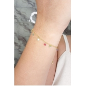 Pulseira de Zircônias Coloridas Banhado a Ouro 18k