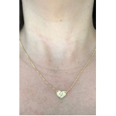 Colar Escapulário de Coração com a Imagem de Maria Banhado em Ouro 18k