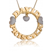 Colar Personalizado Mandala Nomes e Pingente de Coração em Zircônia