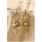 Brinco com Pingentes Religiosos Banhado em Ouro 18k