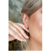 Brinco Coração Pequeno com Zircônias Banhado em Ouro 18k