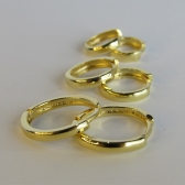 Trio de Brinco Liso Banhado em Ouro 18k