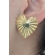 Brinco de Coração Trabalhando Banhado em Ouro 18k