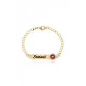 Pulseira Personalizada Chapada Com Nome e Desenho Folheado em Ouro 18k Personagem Olaf