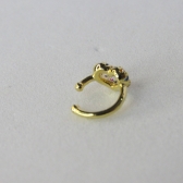 Piercing Fake Com Coração de Zircônias Coloridas Banhado em Ouro 18k