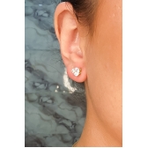 Brinco Zircônias de Coração Grande Banhado em Ouro 18k